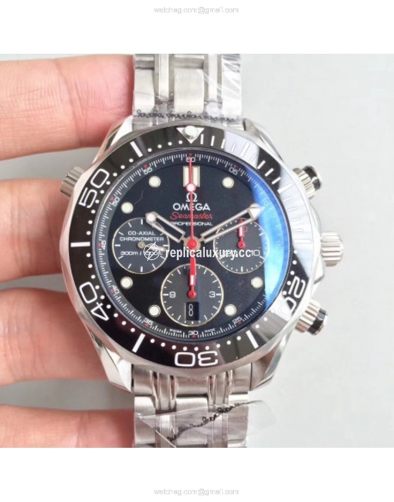 Omega Seamaster Diver 300M Co-Axial Chronograph 44MM 212.32.44.50.01.001 OM Stainless Steel Black 