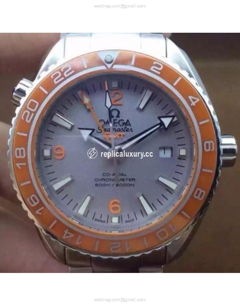 Omega Seamaster Planet Ocean GMT Stainless Steel Gray 