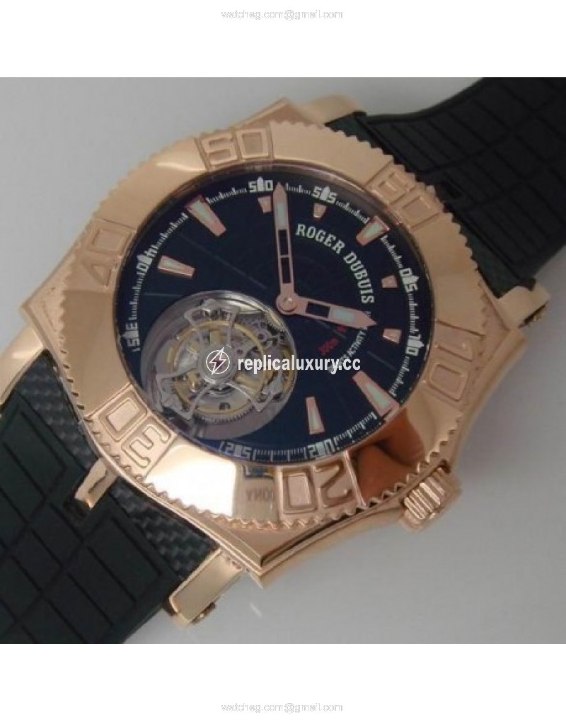 Roger Dubuis Excalibur Easy Diver Tourbillion Rose Gold Black 