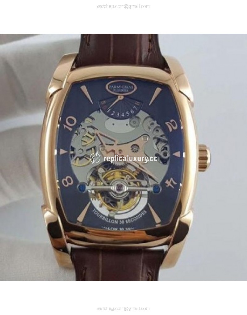 Parmigiani Fleurier Kalpa XL Tourbillon 30 Second Chiaroscuro PF012512-01 BM Rose Gold Black Skeleton 