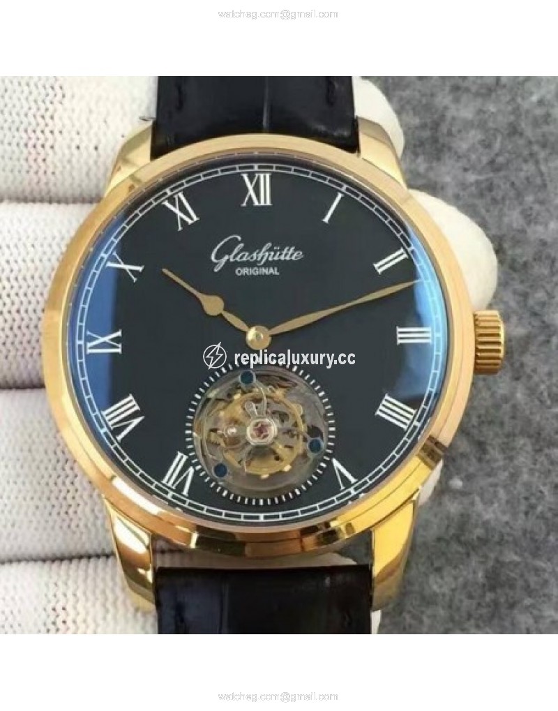 Glashutte Original Senator Excellence Tourbillon Yellow Gold Black 
