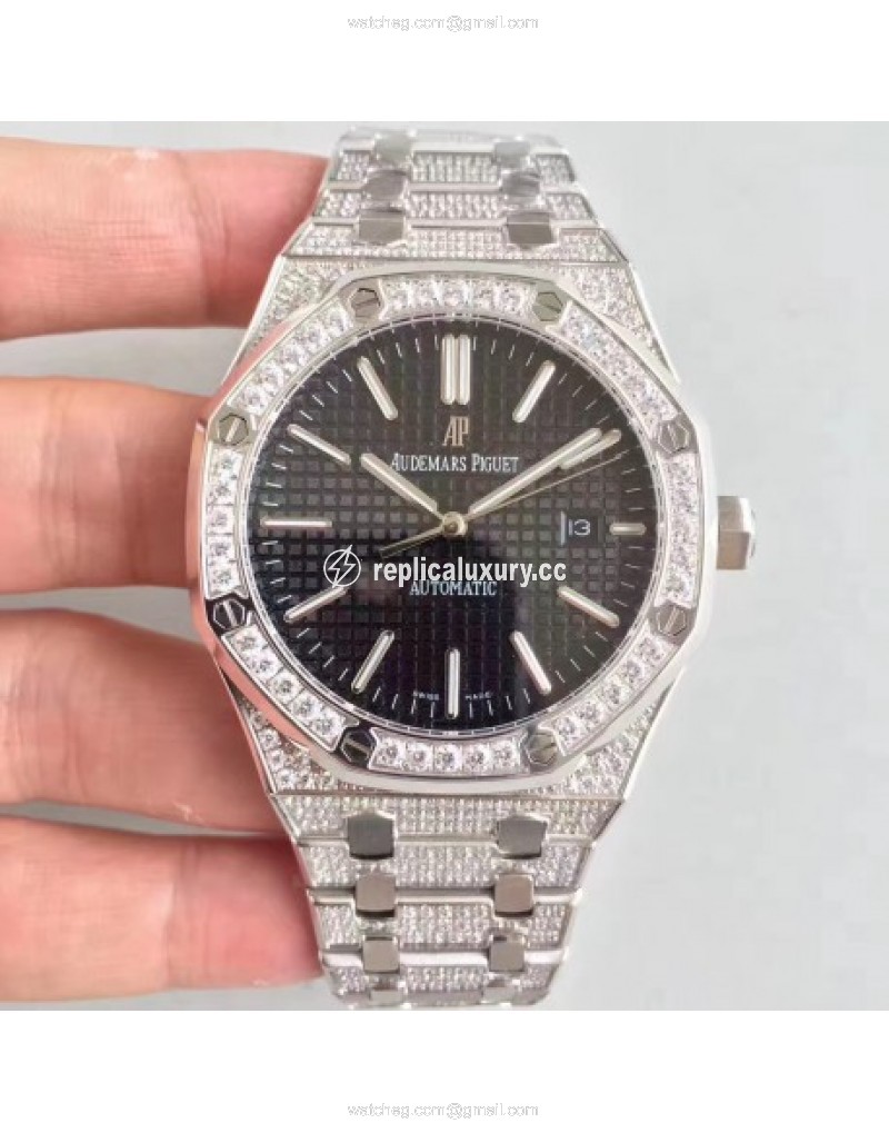 Audemars Piguet Royal Oak 15400 Noob Stainless Steel & Diamond Black 
