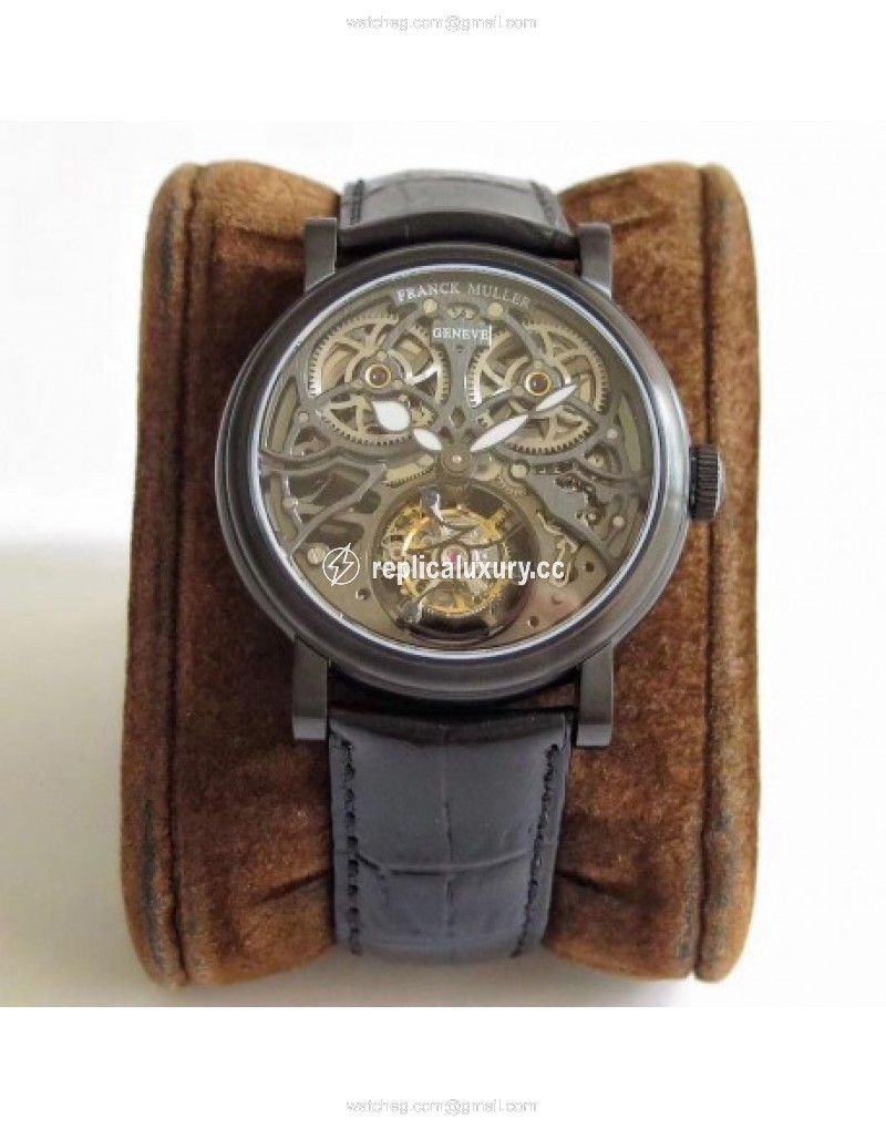 Franck Muller Giga Tourbillon 7048 T G SQT BR NR TW PVD Silver Skeleton 