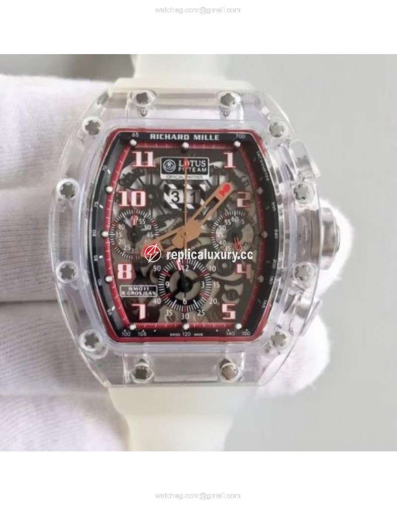 Richard Mille RM011 R Grosjean Lotus F1 Team Shappire Red & Skeleton 