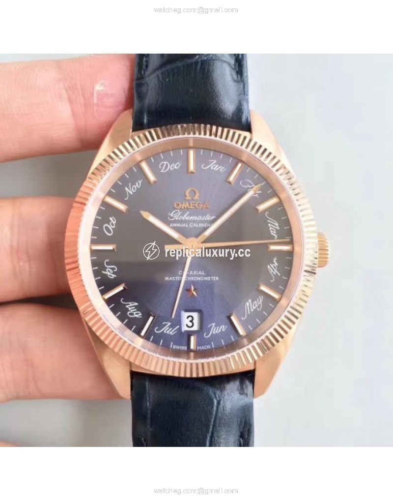 Omega Globemaster Annual Calendar130.53.41.22.03.001 OM Rose Gold Blue 