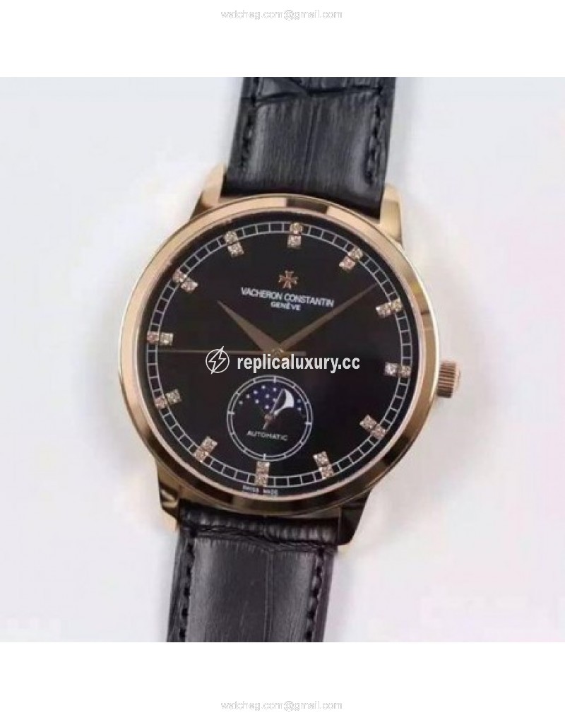 Vacheron Constantin Patrimony 81180 Rose Gold Diamonds & Black 