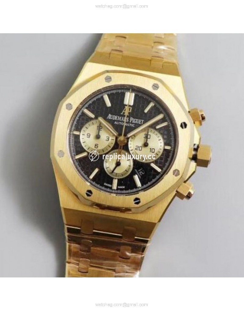 Audemars Piguet Royal Oak Chronograph 26331 OM Yellow Gold Black 