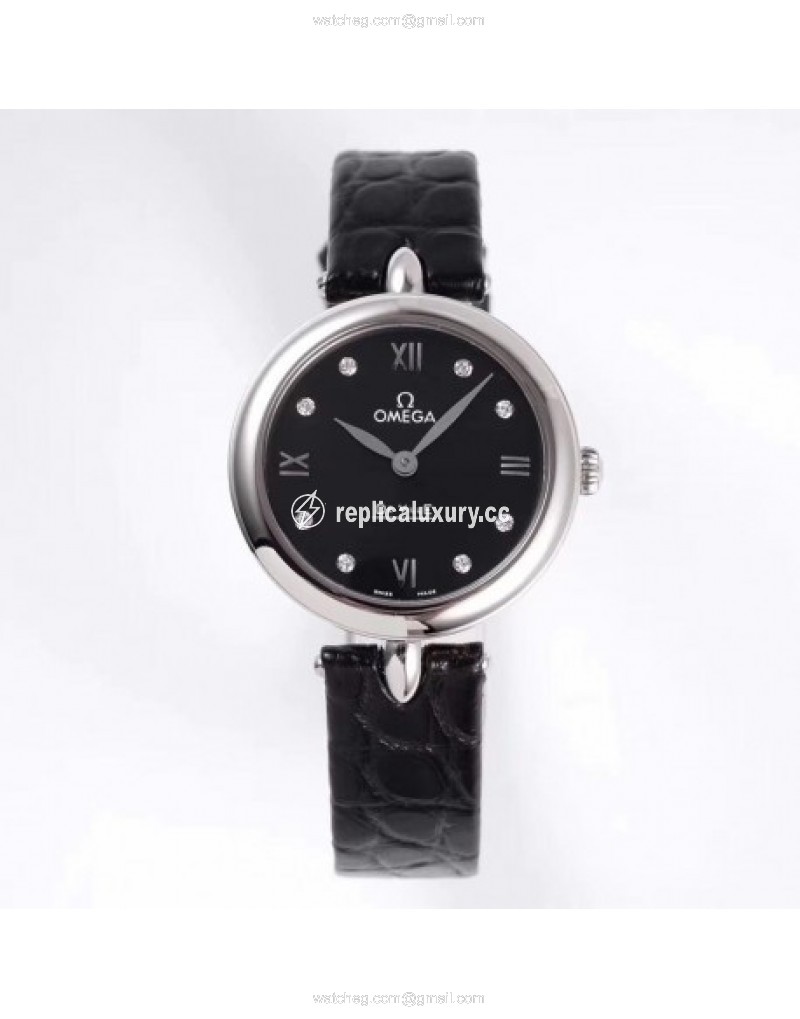 Omega De Ville Prestige Dewdrop 424.13.27.60.51.001 GS Stainless Steel Black 