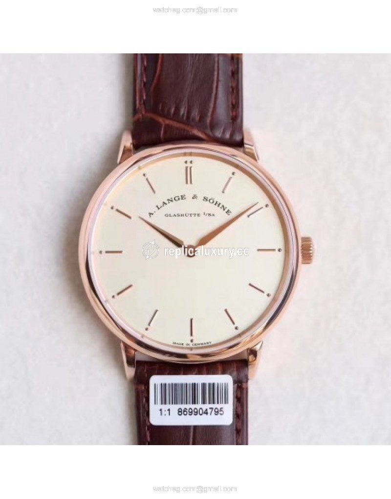 A. Lange & Sohne Saxonia Thin 211.032 V6 Rose Gold Cream 
