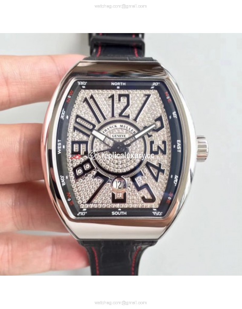 Franck Muller Vanguard V45 Noob Stainless Steel Diamond 