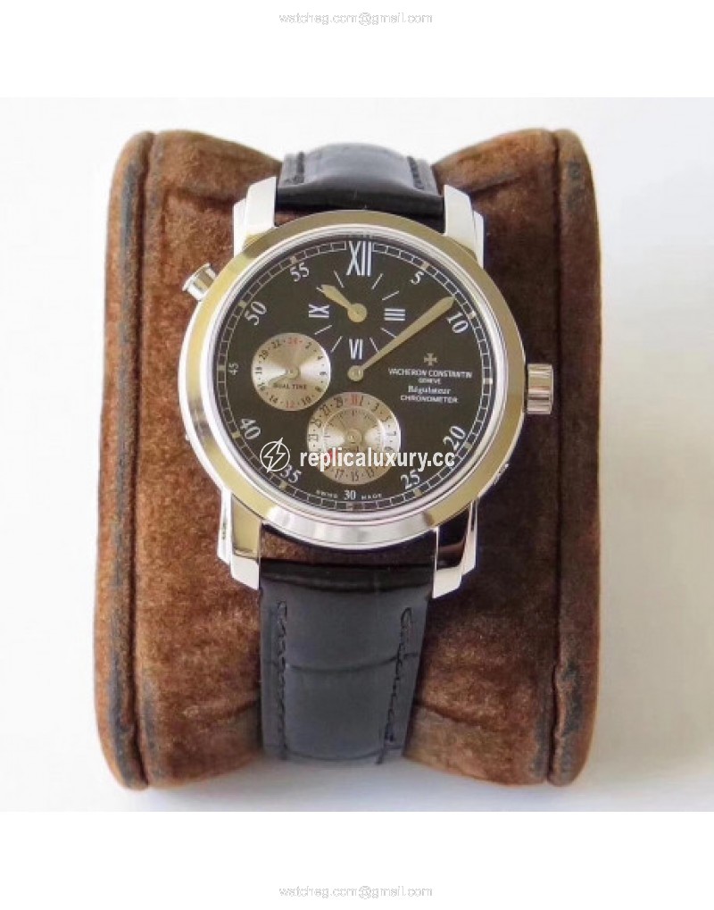Vacheron Constantin Malte Regulateur Dual Time 42005/000G K11 Stainless Steel Black 