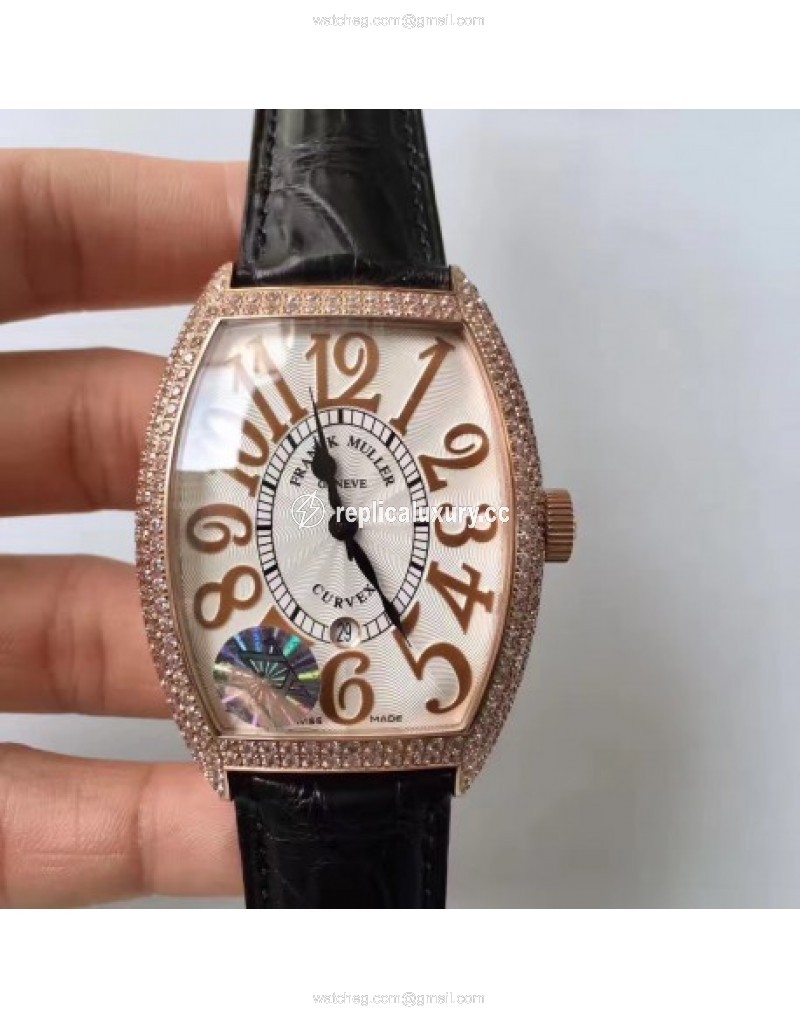 Franck Muller 8880 SC DT Platinum Rotor ZX Rose Gold & Diamonds White 