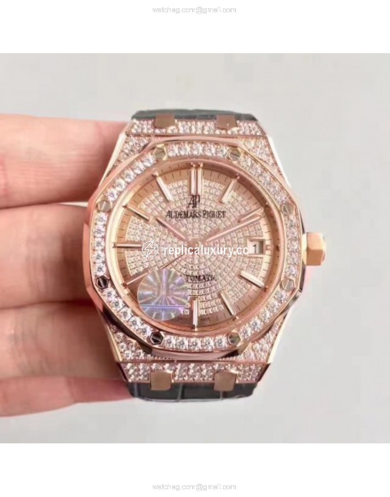 Audemars Piguet Royal Oak 15450 JF Rose Gold & Diamonds Diamond 