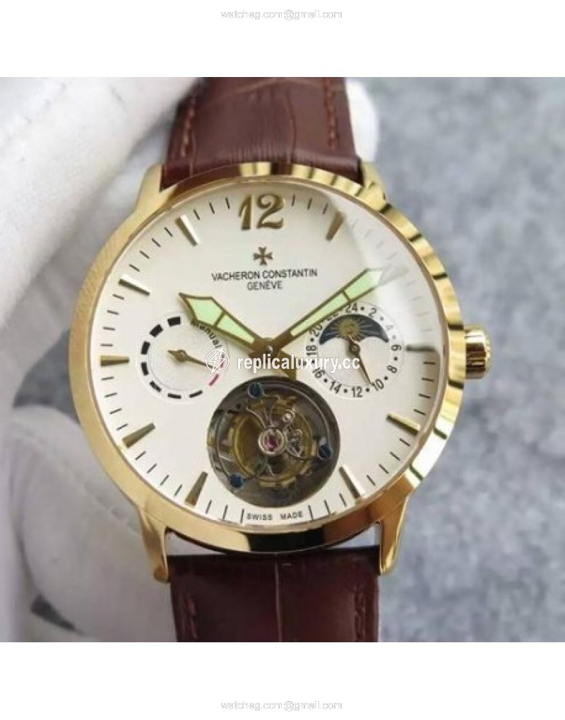Vacheron Constantin Patrimony Tourbillon Rose Gold White 
