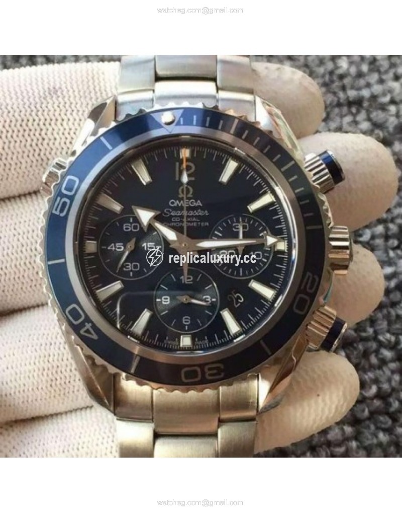 Omega Seamaster Planet Ocean Chronograph Stainless Steel Blue 