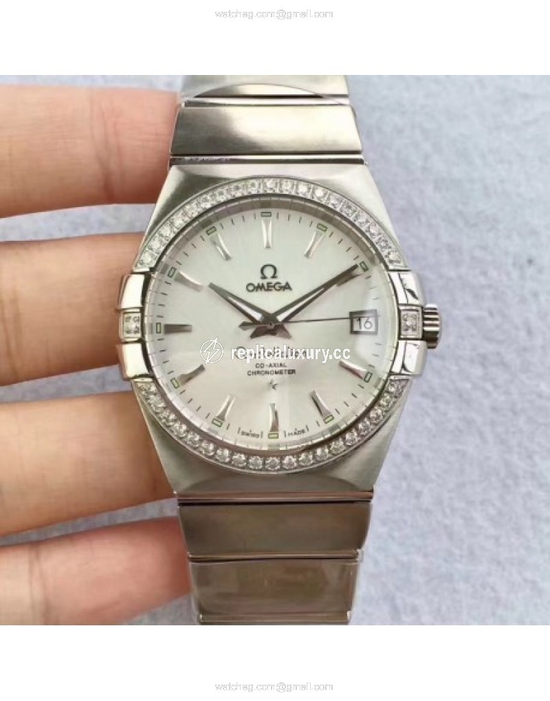 Omega Constellation 123.55.38.20.99.001 38MM SSS Stainless Steel & Diamonds Silver 
