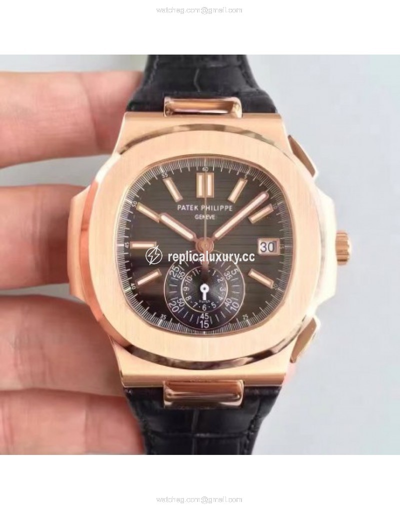 Patek Philippe Nautilus Chronograph 5980R JF Rose Gold Black 