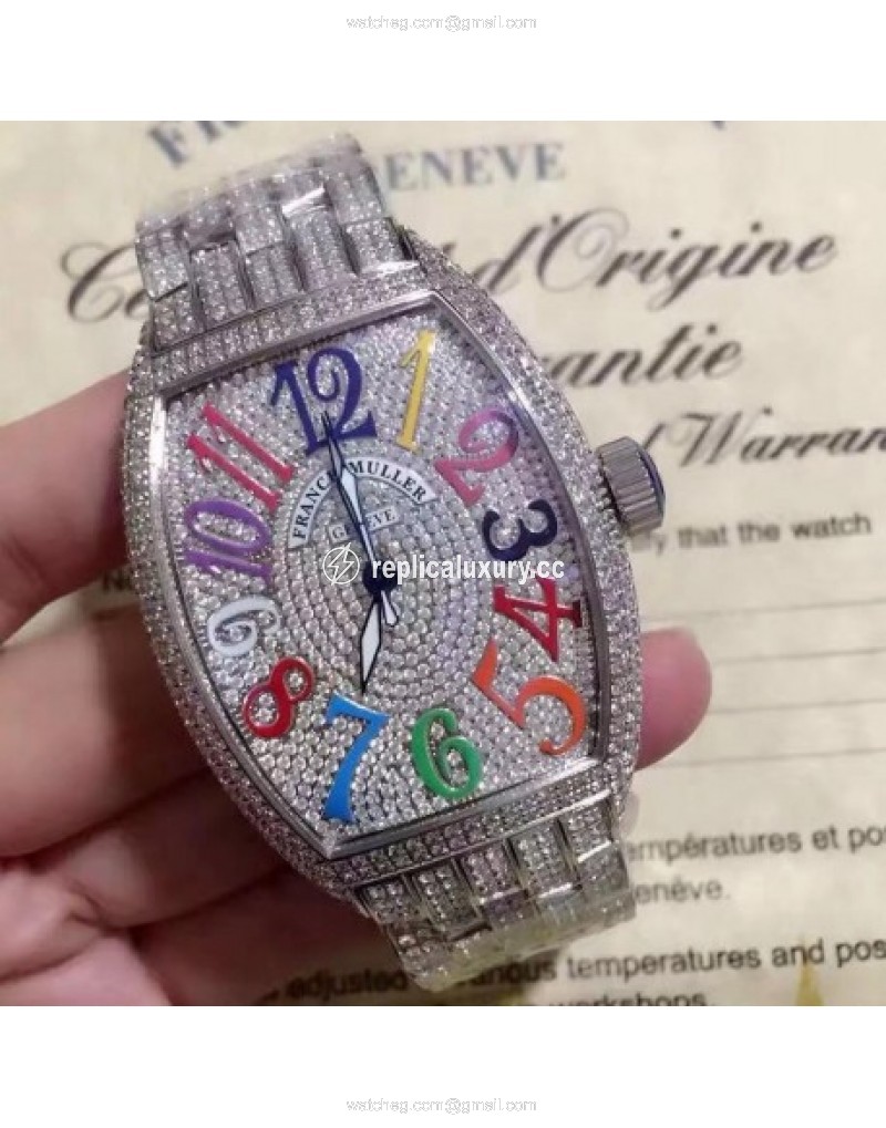 Franck Muller Cintre Curvex Color Dreams FM 5850 SC D CD SUNSET OG Stainless Steel&Diamonds Diamonds & Color 