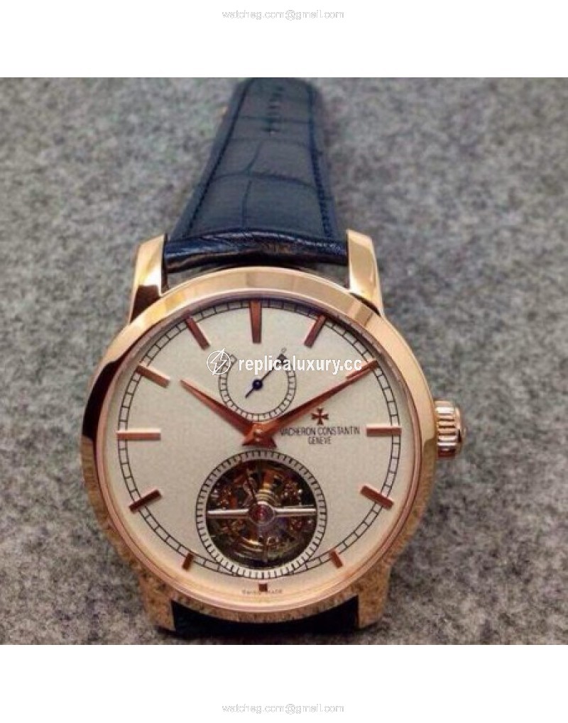 Vacheron Constantin Patrimony Tourbillon Rose Gold White 