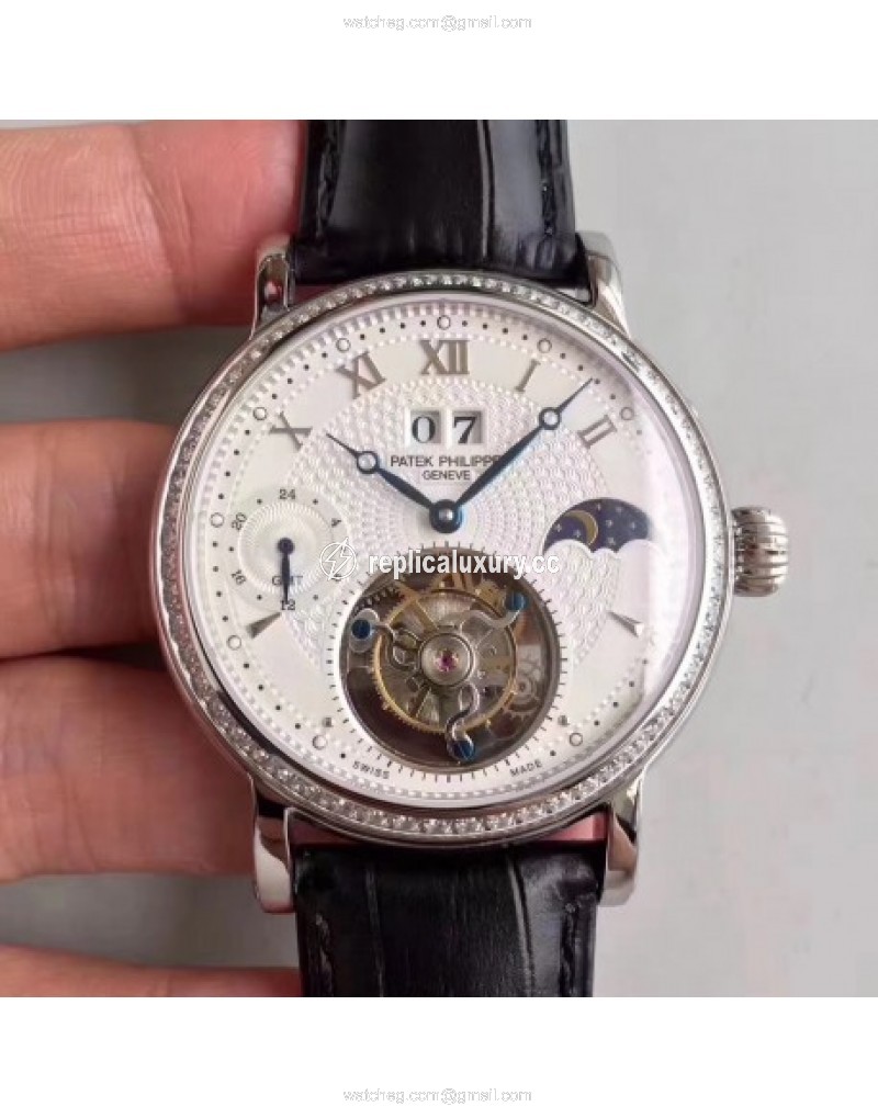 Patek Philippe Grand Complication Tourbillon Noob Stainless Steel & Diamonds White 