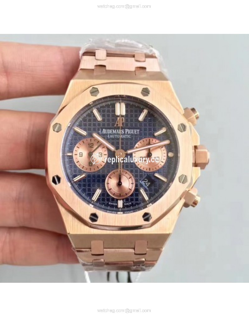 Audemars Piguet Royal Oak Chronograph 26331 JH Rose Gold Blue 