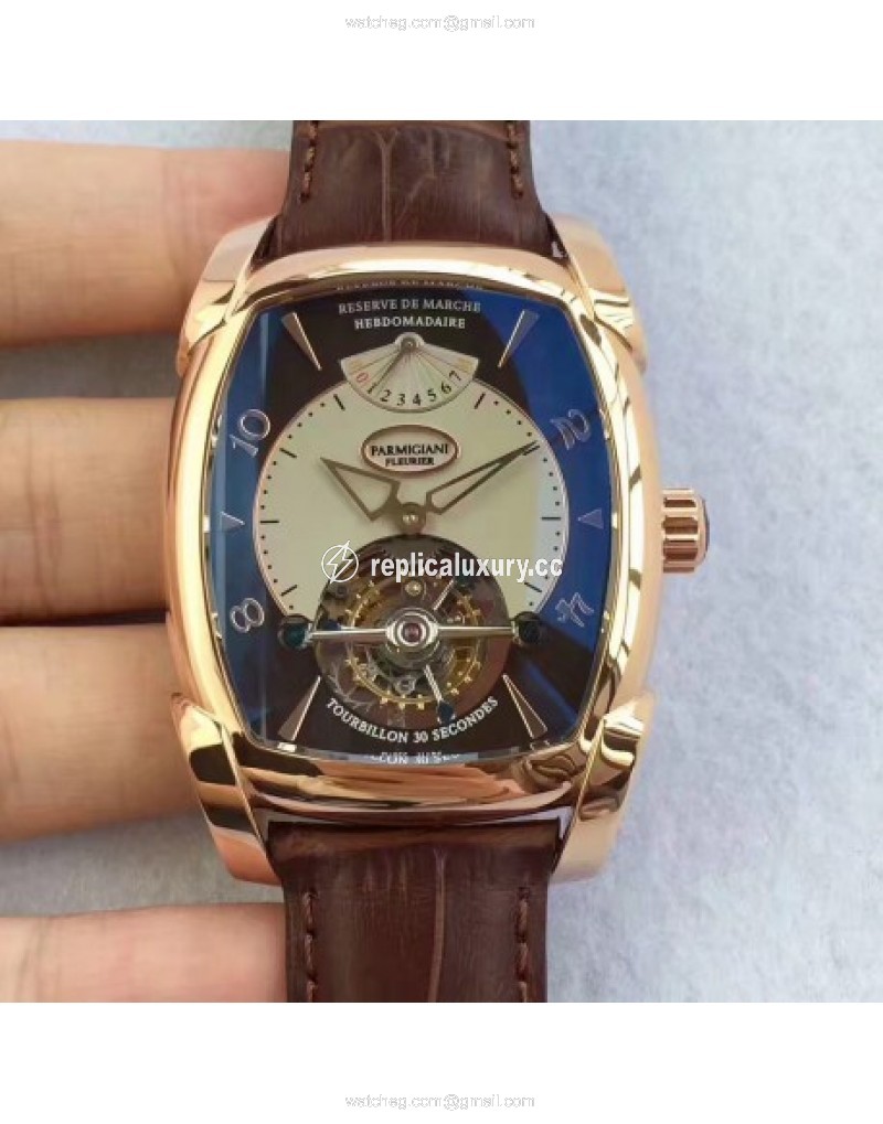 Parmigiani Fleurier Kalpa Grande Tourbillon BM Rose Gold Brown & White 