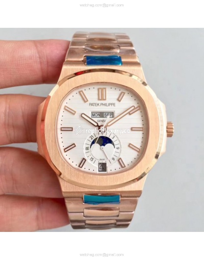 Patek Philippe Nautilus 5726/1A Noob Rose Gold White 