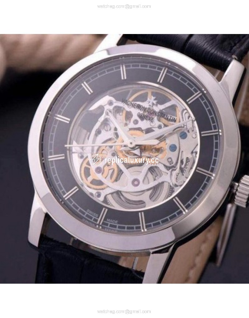 Vacheron Constantin Patrimony Stainless Steel Skeleton & Black 