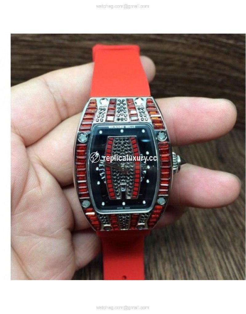 Richard Mille RM007 Lady Stainless Steel Red Diamonds 