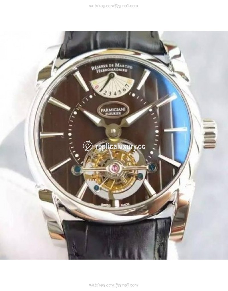 Parmigiani Fleurier Tonda Tourbillon Stainless Steel Brown 
