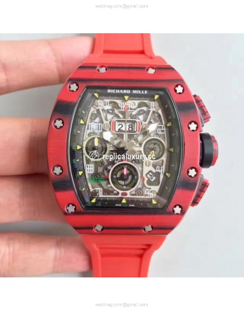 Richard Mille RM011-03 Flyback Chronograph KV Red Forged Carbon Black Skeleton 