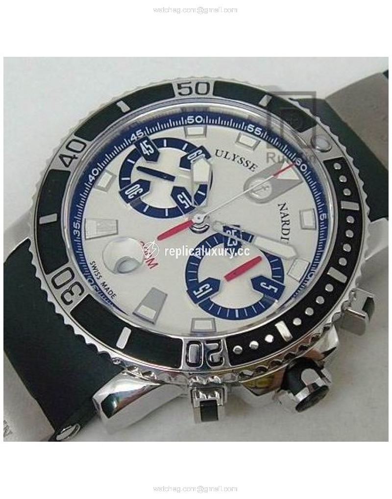 Ulysse Nardin Maxi Marine Diver Chronograph Stainless Steel White 