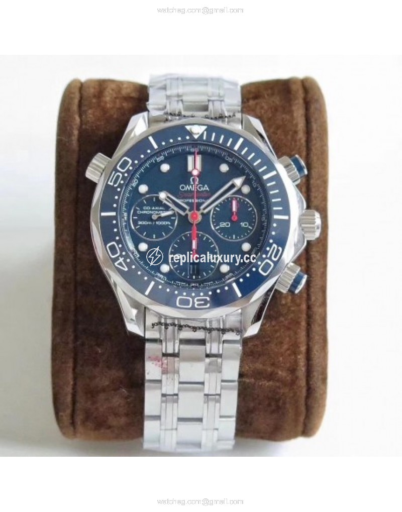 Omega Seamaster Diver 300M Chronograph 212.30.44.50.03.001 AC V2 Stainless Steel Blue 