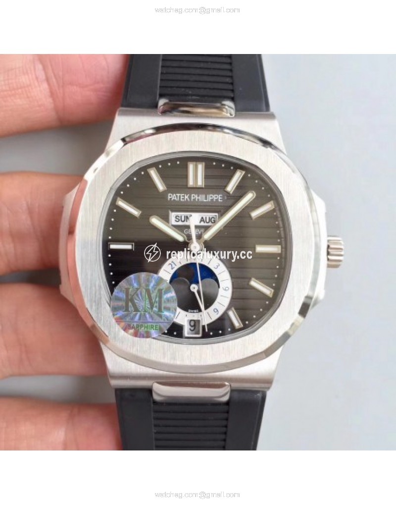 Patek Philippe Nautilus Annual Calendar Moonphase 5726A KM V2 Stainless Steel Brown 