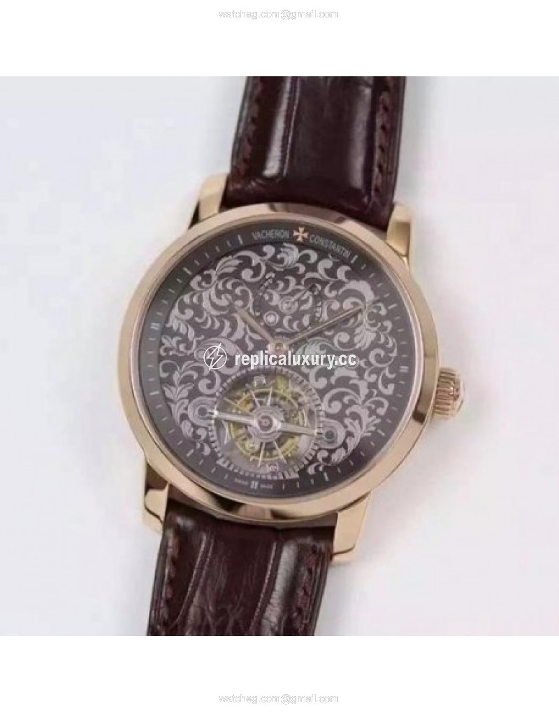 Vacheron Constantin Patrimony Tourbillon Rose Gold Black 