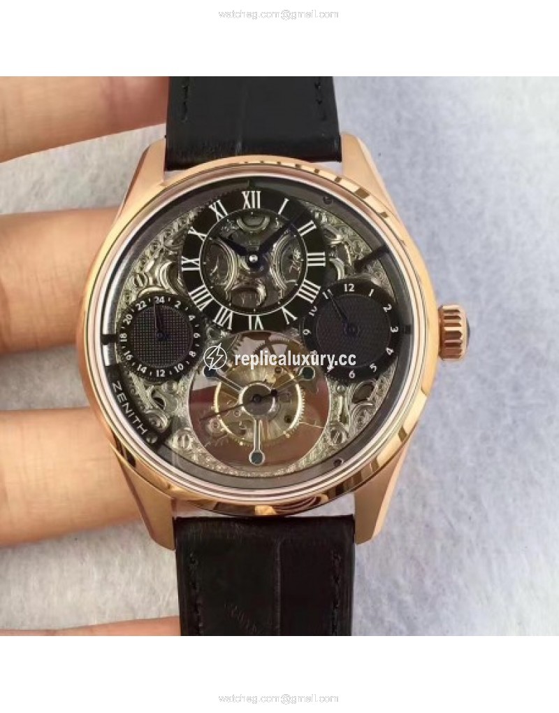 Zenith El Primero Tourbillon BP Rose Gold Skeleton 