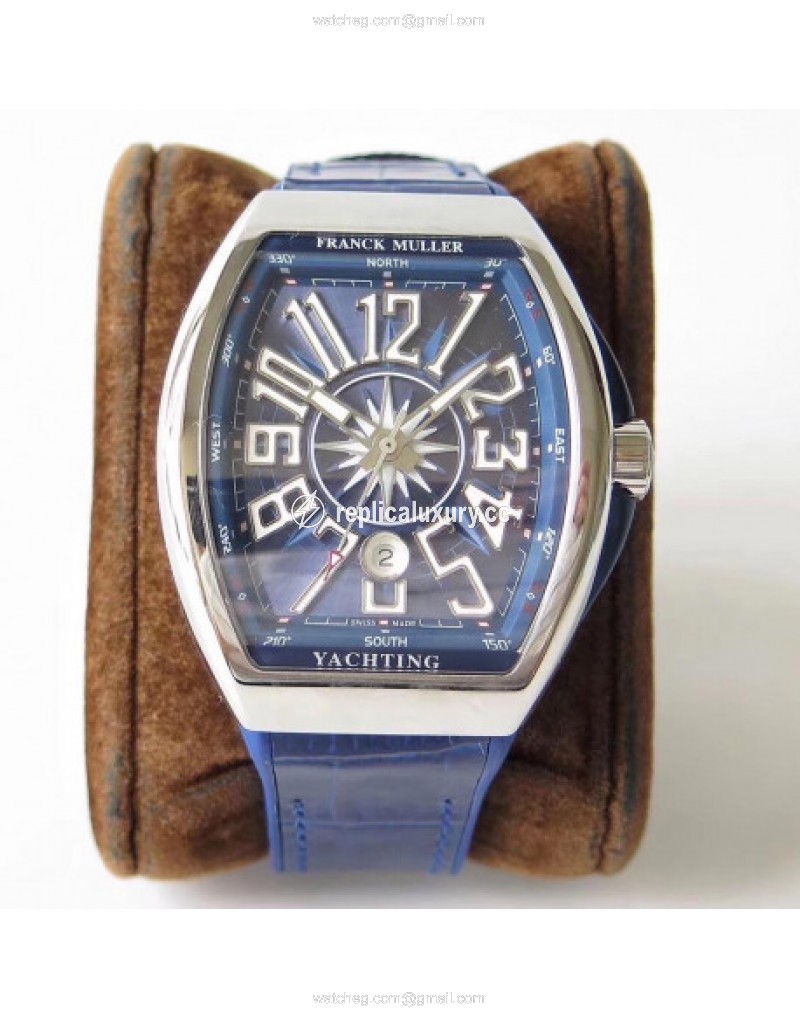 Franck Muller Vanguard Yachting V45 SC DT AC BL OX Stainless Steel Blue 