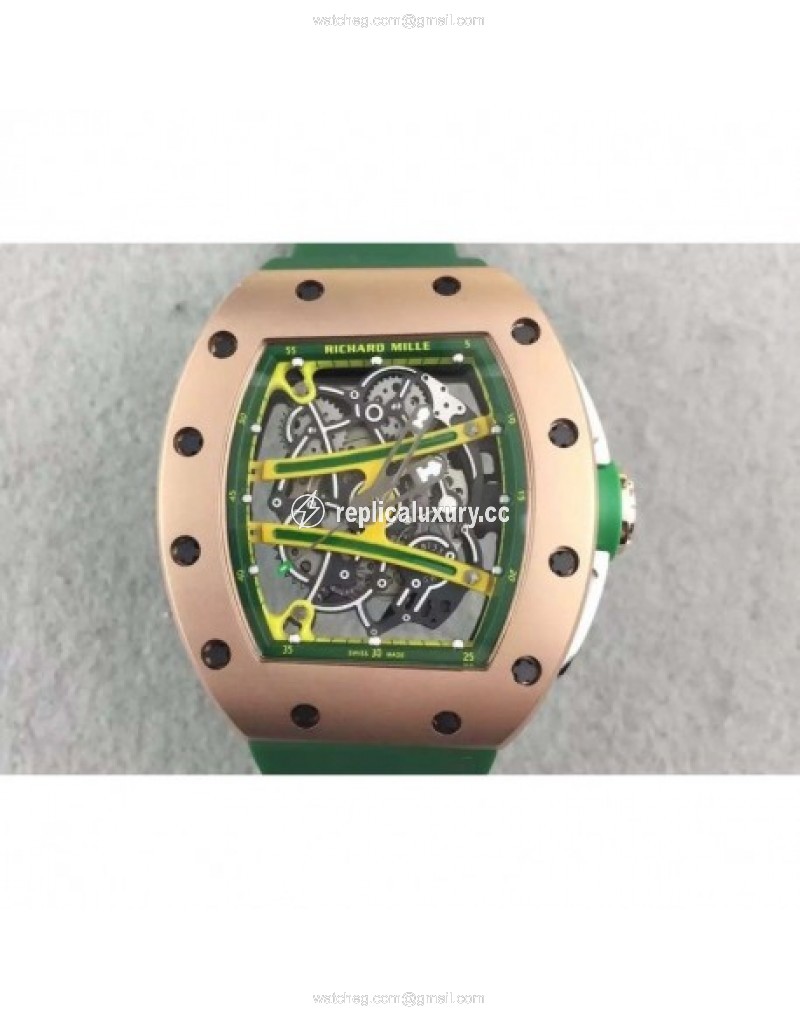 Richard Mille RM61 Rose Gold Green Skeleton 