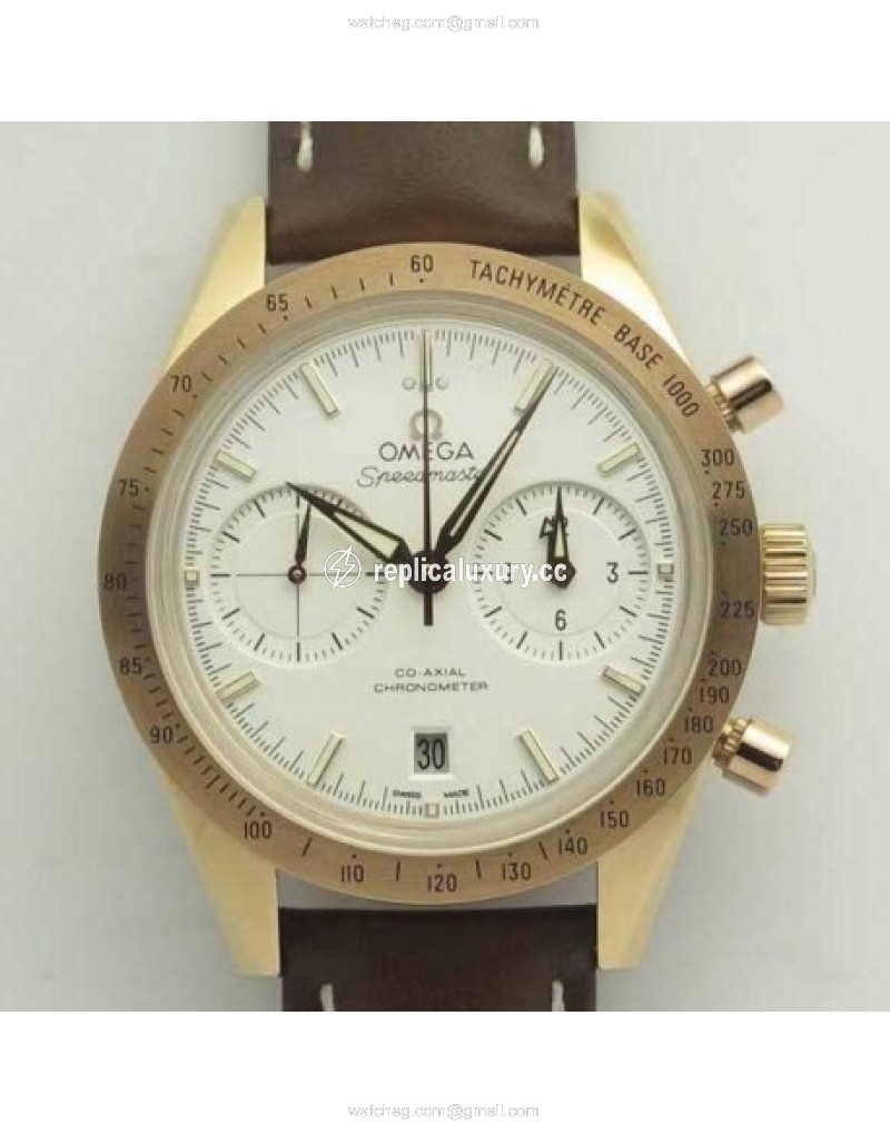 Omega Speedmaster ?57 Co-Axial Chronograph 41.5MM 331.53.42.51.02.002 OM Rose Gold White 