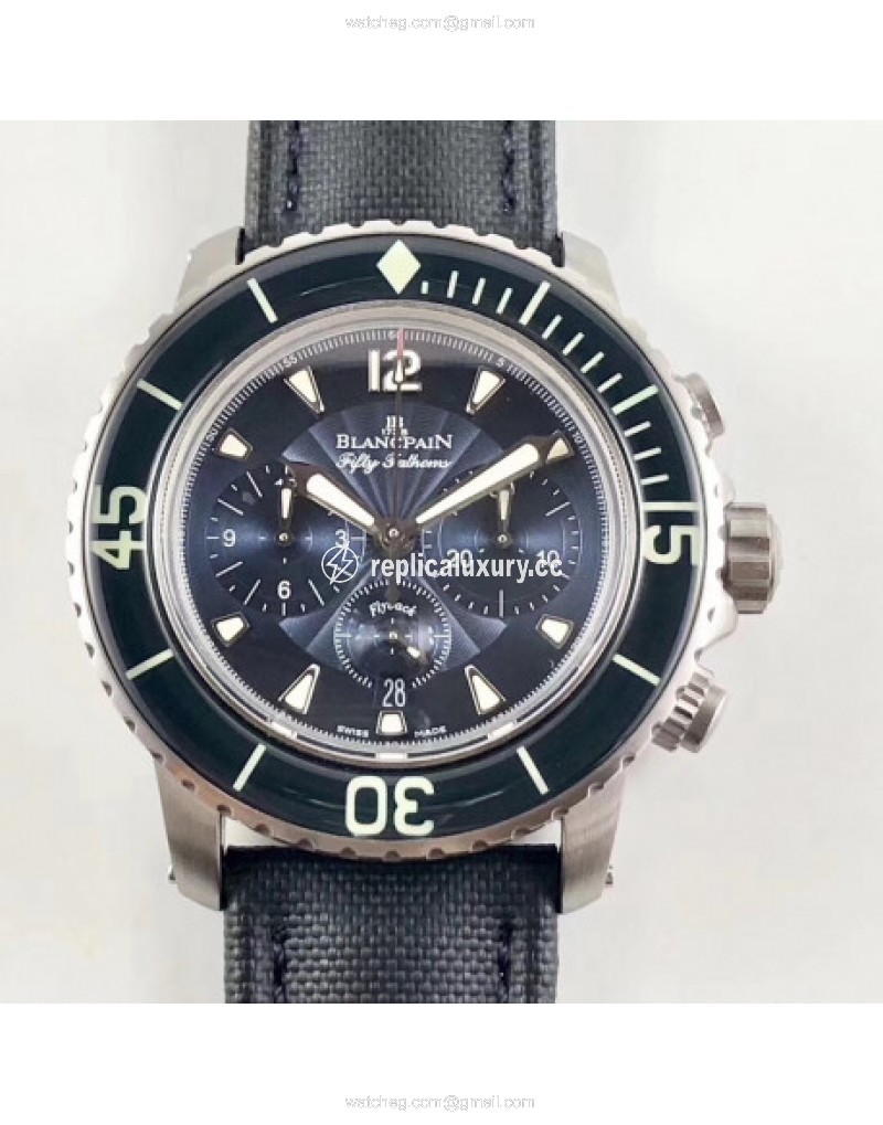 Blancpain Fifty Fathoms Chronograph Flyback 5085FB 1140 52B OM Stainless Steel Blue 