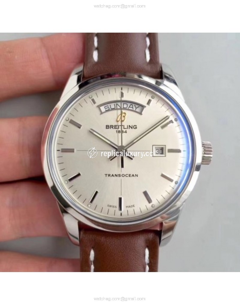 Breitling Transocean Day & Date A4531012/G751/437X/A20BA.1 V7 Stainless Steel Silver 