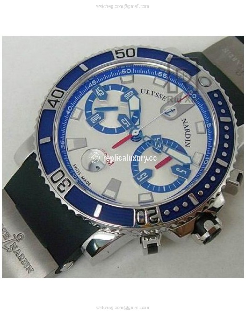 Ulysse Nardin Maxi Marine Diver Chronograph Stainless Steel White 