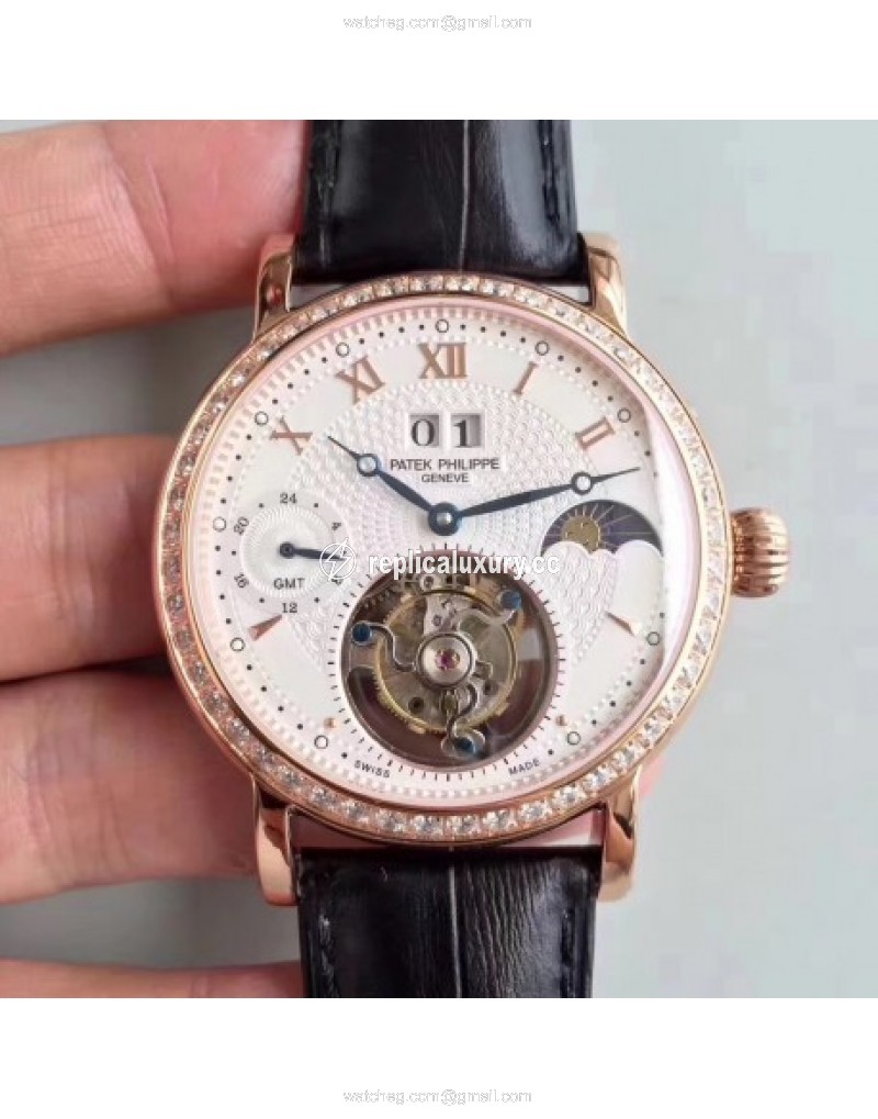 Patek Philippe Grand Complication Tourbillon Noob Rose Gold & Diamonds White 