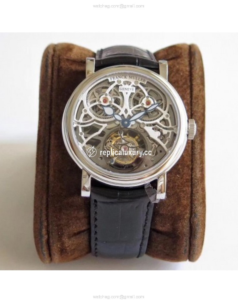 Franck Muller Giga Tourbillon 7048 T G SQT BR TW Stainless Steel Silver Skeleton 