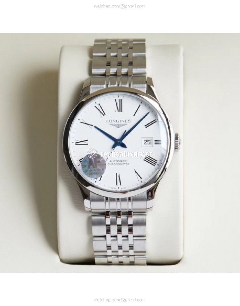 Longines Record L2.821.4.11.6 AF Stainless Stee White 