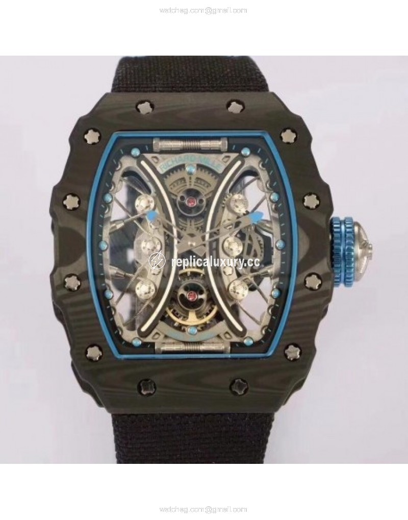Richard Mille RM53-01 Tourbillon Pablo Mac Donough KV Forged Carbon Skeleton Blue 