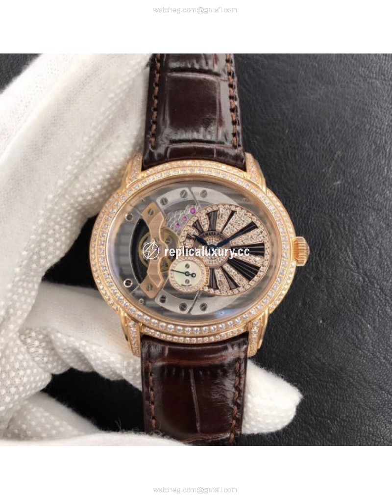 Audemars Piguet Royal Millenary 4101 15350 V9 Yellow Gold & Diamonds Rose Gold Skeleton 