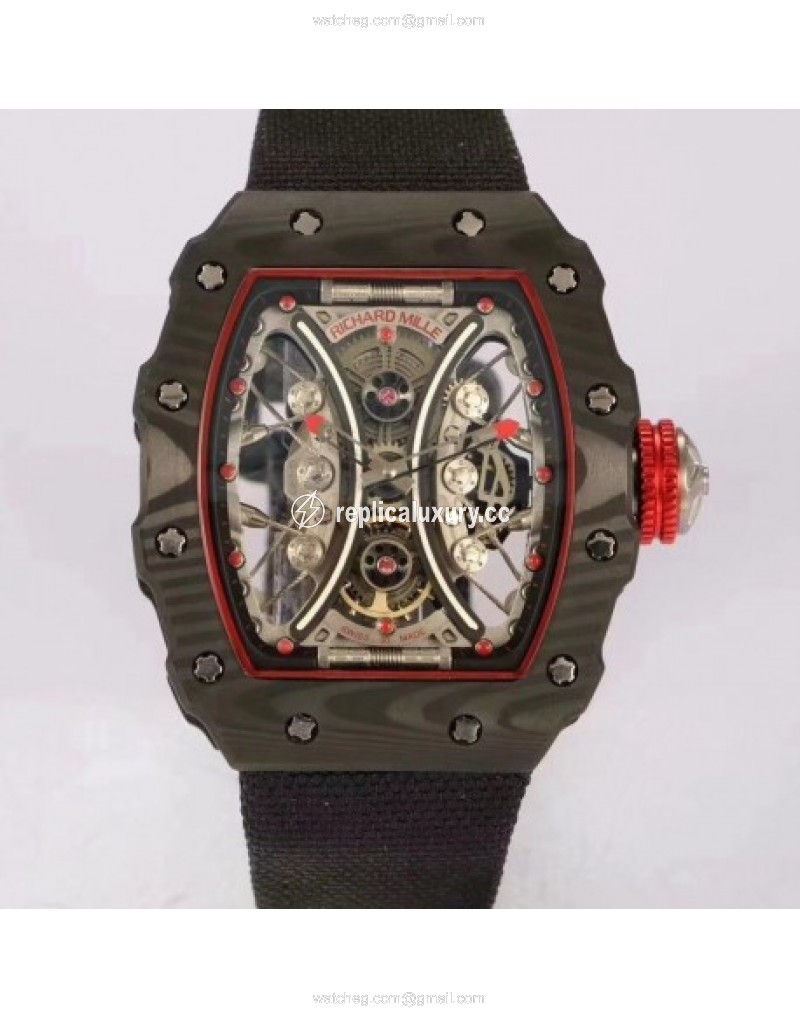 Richard Mille RM53-01 Tourbillon Pablo Mac Donough KV Forged Carbon Skeleton Red 