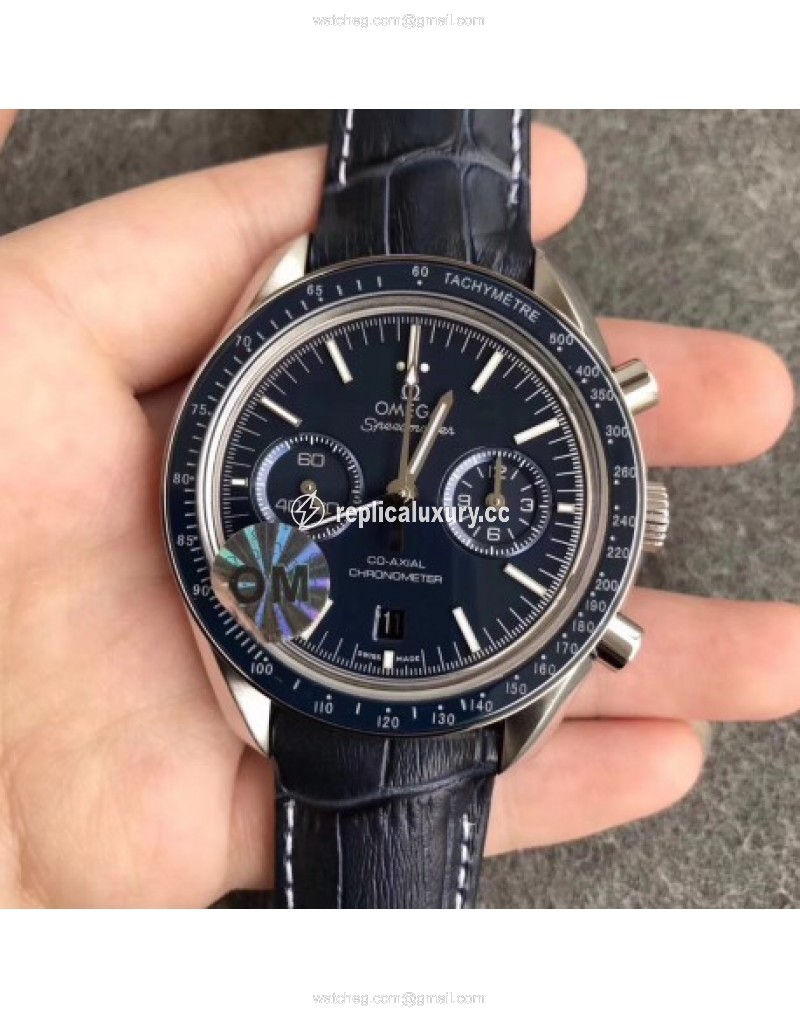Omega Speedmaster Moonwatch Co-Axial Chronograph 44.25MM 311.93.44.51.03.001 OM V2 Stainless Steel Blue 