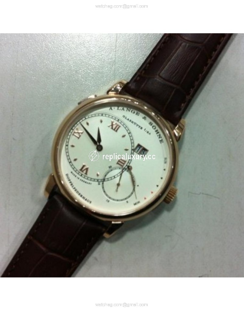 A. Lange & Sohne Grand Langhe 117032 Power Reserve Rose Gold White 